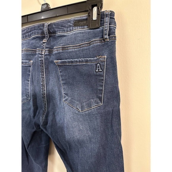 Articles Of Society‎ Skinny Leg Jeans Women's 27 Blue Raw Hem Low Rise Dark Wash - Picture 7 of 12